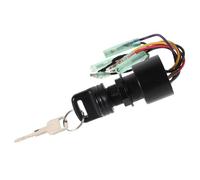 Outanaya Interrupteur D'allumage Bateau 6 Fils avec Clé, Contacteur de Démarrage en Polyester et Laiton, Compatible Moteur Hors-bord Marin, Commutation Sécurisée pour Usage Marin