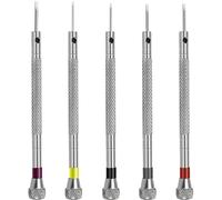 Outanaya Jeu de 5 Tournevis de Précision pour Horloger, Outil de Réparation Montres et Lunettes, Tournevis Antidérapants Légers, Kit Micro pour Bijoux et Électronique, Transport Facile