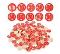 Outanaya Jeu D'échecs Numéroté en Bois Rouge, 2 Sets de Pièces de Remplacement Résistantes à l'usure, Faciles à Tenir, pour Jeux de Société et Bingo