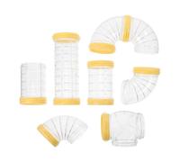 Outanaya Kit de Tubes Labyrinthes pour Hamster Jaune Connecteurs DIY Durables pour Cages Jouets Modulables Compatibles Petits Rongeurs et Cochons