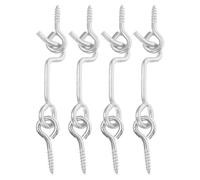 Outanaya Loquet de Verrouillage à Crochet et Œillet en Métal Robuste, Lot de 4, Finition Passivée, pour Portes et Fenêtres, Installation Facile pour Maison et Bureau