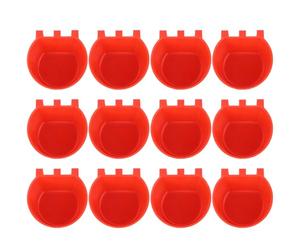 Outanaya Lot de 12 Mangeoires pour Oiseaux en Plastique 8,3 X 8,3 X 6 Cm, Bols pour Perroquets Compatibles Cage, Récipient Alimentaire Sécurisé pour Graines et Fruits, Accessoires