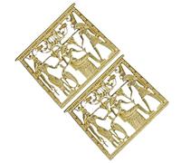 Outanaya Lot de 2 Broches Rétro Égyptiennes en Alliage, Finition Mate Dorée, Épingles Décoratives Vintage pour Vêtements et Accessoires, Style Pharaon, Bijoux pour Femmes, Usage Polyvalent