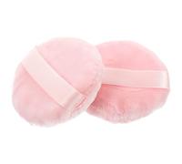 Outanaya Lot de 2 Houppettes à Poudre 75 Mm en Coton Doux, Rose, Réutilisables et Lavables, Applicateur Maquillage Visage pour Poudre Compacte, Blush et Illuminatrice, Usage Domestique