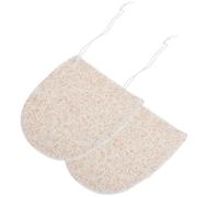 Outanaya Lot de 2 Moufles Nettoyants Visage en Double-face Pur et Graines de Noix, Exfoliant Naturel Doux, pour Démaquillage et Soins Peau au Quotidien