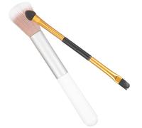 Outanaya Lot de 2 Pinceaux Maquillage Double Embout pour Yeux, Pinceau Estompeur et Pinceau à Fards à Paupières en Fibres Synthétiques, Format Compact, pour Maquillage Précis