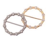 Outanaya Lot de 2 Pinces à Foulard Rondes en Métal, Boucle D'angle Vêtement Dorée et Argentée, Accessoires Vestimentaires Décoratifs pour Foulards, T-shirts et Cravates, pour Mariage