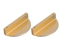 Outanaya Lot de 2 Poignées Demi-Lune Dorées en Métal Brossé Grand Modèle 64 MM Poignées de Meuble pour Commode Tiroir Armoire et Placard Adaptées Cuisine et Chambre Design Moderne et