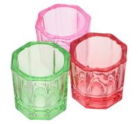 Outanaya Lot de 3 Coupelles Octogonales en Verre pour Nail Art, Mélange Précis et Compact, pour Usage Personnel et Travaux DIY