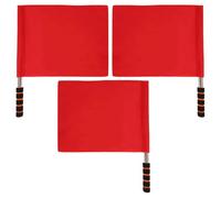Outanaya Lot de 3 Drapeaux d'Arbitre Rouges 30X40 CM en Tissu Polyester Léger Poignée Robuste Antidérapante Équipement de Football pour Signalisation de Match et Courses d'Athlétisme