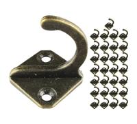 Outanaya Lot de 30 Crochets Muraux en Alliage de Zinc 33x28mm, Crochets pour Suspendre Vêtements et Porte-clés, Patères Décoratives Robustes pour Porte et Salle de Bain, Accessoires