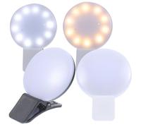 Outanaya Lot de 4 Lampes de Poche USB Rechargeables pour Infirmière, Mini Lampe Portable Pince Clip Lumineux, Lumière Bicolore Blanche et Noire, LED pour Selfie et Éclairage D’appoint,