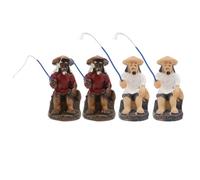 Outanaya Lot de 4 Ornements en Résine Forme de Pêcheur pour Décoration Artisanale Vive, Facile à Placer et Décorer, pour Jardin de Conte de Fées ou Aquarium Couleur Couleur Aléatoire