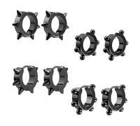 Outanaya Lot de 4 Paires de Manchettes d'Oreille à Clip en Acier Titane Noir sans Perçage Pointe Conique et Boule Ronde Légères et Antirouille Accessoires Femme pour Fête et Soirée