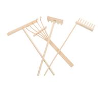 Outanaya Lot de 4 Set de Set de Mini Outils de Jardin Zen en Bois, Râteaux de Sable pour Bac à Sable, Faciles à Utiliser, Relaxation Jardinage Zen