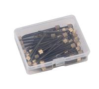 Outanaya Lot de 50 Set de Clous en Fer Noirs Tête en Cuivre Traversante, Clous de Fixation pour Cadre Photo, Épingles de Bricolage Pratiques pour Mur, Adaptés Maison et Bureau