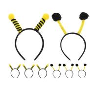 Outanaya Lot de 8 Serrage-têtes à Antennes D'abeille et Fourmi Jaune et Noir, Bandeau Créatif en Tissu Solide, Accessoire Cheveux pour Fête et Cosplay, Garçon et Filles et Adultes,