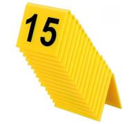 Outanaya Marqueurs scène de crime 15 pièces en plastique jaune - Numéros de table 1 à 15 pour accessoires bureau travail