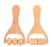 Outanaya Masseur D’acupuncture Ergonomique en Bois Naturel Lot de 2 Rouleaux de Massage pour Pieds, Cou et Épaules Outil de Réflexologie Portatif pour Bien-être Quotidien et Détente
