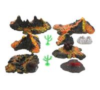 Outanaya Modèle Microvolcanique Réaliste en PVC 10pcs pour Décoration de Table Sable, Ornement de Volcan pour Maison et Boutique