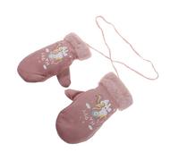 Outanaya Moufles de Ski d'hiver Imperméables et Isolantes pour Garçon et Filles 6-12, Taille M, Doublure Polaire Chaude, Rose à Motif Licorne Cœur, pour Activités Extérieures et Sports