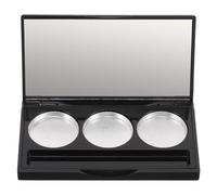 Outanaya Palette de Maquillage Rechargeable Noire 3 Cases Emplacement Pinceau en Plastique Portable pour Fards à Paupières et Blush Voyage