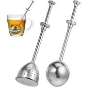 Outanaya Passoire à thé acier inoxydable 304 2 pièces forme conique et boule avec poignée longue maille fine pour infuser thé et café en vrac