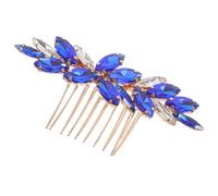 Outanaya Peigne à Cheveux Mariage en Cristal Bleu Roi Accessoire pour Cheveux en Strass Coiffe Latérale Vert Émeraude pour Mariée et Cérémonie