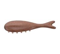 Outanaya Peigne de Massage en Bois de Santal Doré, 22 Dents Larges de Baleine Creuse, Outil Naturel pour Cuir Chevelu, Détente et Soin Capillaire, Adapté Femmes et Hommes, Brosse