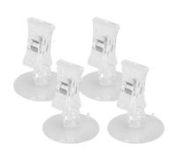 Outanaya Pince à Ventouse pour Aquarium 4pcs en Plastique, Outil d'alimentation pour Fixer Algues sous l'eau, Accessoire Pratique pour Aquarium et Mangeoire à Poisson