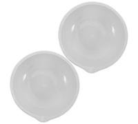 Outanaya Plat D'évaporation Performance Chimique Stable et Bec Verseur 2 Pièces en Céramique Blanche avec Fond Plat pour Recherche et Éducation en Laboratoire