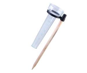 Outanaya Pluviomètre et Bâtonnet en Bois Tasse à Mesurer en Plastique Mesure Précise des Précipitations en Verre pour Usage Agricole et Statistique Météorologique