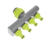Outanaya Répartiteur de Tuyau D’arrosage 4 Voies en Abs Solide, Connecteur Étanche Anti-Fuite Compatible Tuyau Jardin Standard, Séparateur pour Irrigation et Arrosage Extérieur Pratique
