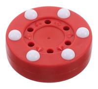 Outanaya Rondelle de Hockey de Rue Rouge à Pois Blancs Palet de Roller Hockey en Plastique Résistant à L’Usure pour Entraînement et Compétition Accessoire Sportif Essentiel