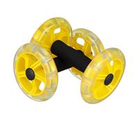 Outanaya Roue de Fitness à Double Roue Jaune Appareil d'Exercice Abdominal Poignées Antidérapantes Équipement de Perte de Poids Stable pour Entraînement Musculaire et Renforcement du