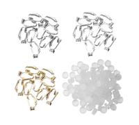 Outanaya Set de Boucles Oreilles Clips Non Percées avec Coussinets Anti-douleur Ouverture Latérale Kit Accessoires DIY Bijoux Portable pour Création et Transformation Or Acier