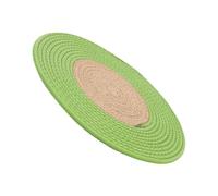 Outanaya Tapis Tricoté pour Chat Tampons de Meulage pour Griffes en Coton Naturel Marron et Vert Coussin Confortable et Planche à Gratter Accessoire Solide pour Chats D’Intérieur