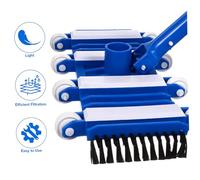 Outanaya Tête D'aspirateur De Piscine Professionnelle Flexible 14 Pouces Brosse pour Nettoyage De Piscines Et Étangs Équipé De Roues pour Zones Difficiles D'accès