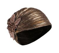 Outanaya Turban Femme Léger avec Dorure Or Noble Chapeau Mode Élégant et Délicat Couvre-chef pour Shopping et Loisirs