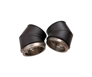 Outbacker Coudes à 45 degrés à double paroi de 12,7 cm | Paire | Hygge, Ignis et Firebox XL | Coudes décalés isolés de 125 mm