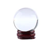 Outbit Boule de cristal claire en quartz naturel de 40 mm, cristal magique clair, balle de guérison avec base de support pour yoga, zen, méditation, décoration de maison