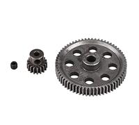 Outbit Engrenage de Voiture RC, Engrenages combinés Principal en Acier durci pour Ensembles d'engrenages HSP et RedCat 1/10 RC Truck (64T + 17T)