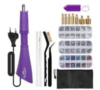 Outbit Hotfix Applicateur de strass - Chauffage rapide - Hot Fix - Baguette magique en strass - Outil d'embellissement - Pour la pose de strass et de perles (kit violet)