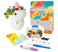 Outbit Kit de crochet pour animaux - Kit complet de crochet avec tutoriel vidéo étape par étape - Cadeaux à faire soi-même pour adultes et enfants (licorne arc-en-ciel)