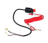 Outboard Engine Switch,Kill Stop Switch, Motorcycle Outboard Lawn Mowers Emergency Engine Stop Switch W/Tether Lanyard Cord