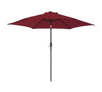 Outdoor 2.7M Garden Parasol Round Sun Shade Crank Canopy Wine Red Easy to Clean and Maintain Patio Umbrella