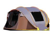 Outdoor 3 4 5 6 8 Person Automatic Pop Up Tent Camping Portable Rainproof Family Awning Beach Pegola Car Self Driving BBQ Tarp(5-8 Khaki)