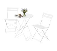 Avestar Ensemble Bistro extérieur 3 pièces métal revêtu E, Pliable, Blanc