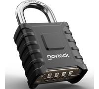 Outdoor 4 Digit Code Padlock-Waterproof Large Heavy Duty Padlock-8mm Shackle-For Gates,Fences,Sheds,Sheds,Doors,Cabinets And Lockers-Pack Of 1,Black