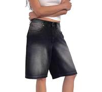 Outdoor Active Combat Short baggy pour femme Y2K Taille mi-haute jambe large Droit Longueur genou Pantalon en jean Mode vintage été vacances plage vacances streetwear entraînement voyage jogging